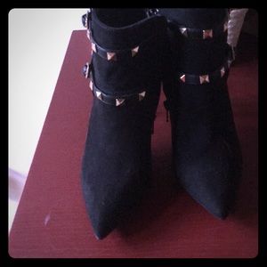 Brand New Black Suede high heeled bootie